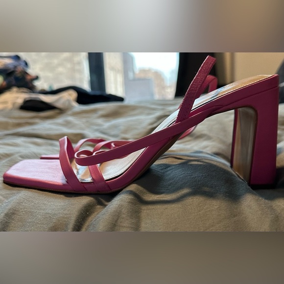 H&M Vibrant Pink Strappy Heels Size 38 - Picture 5 of 5